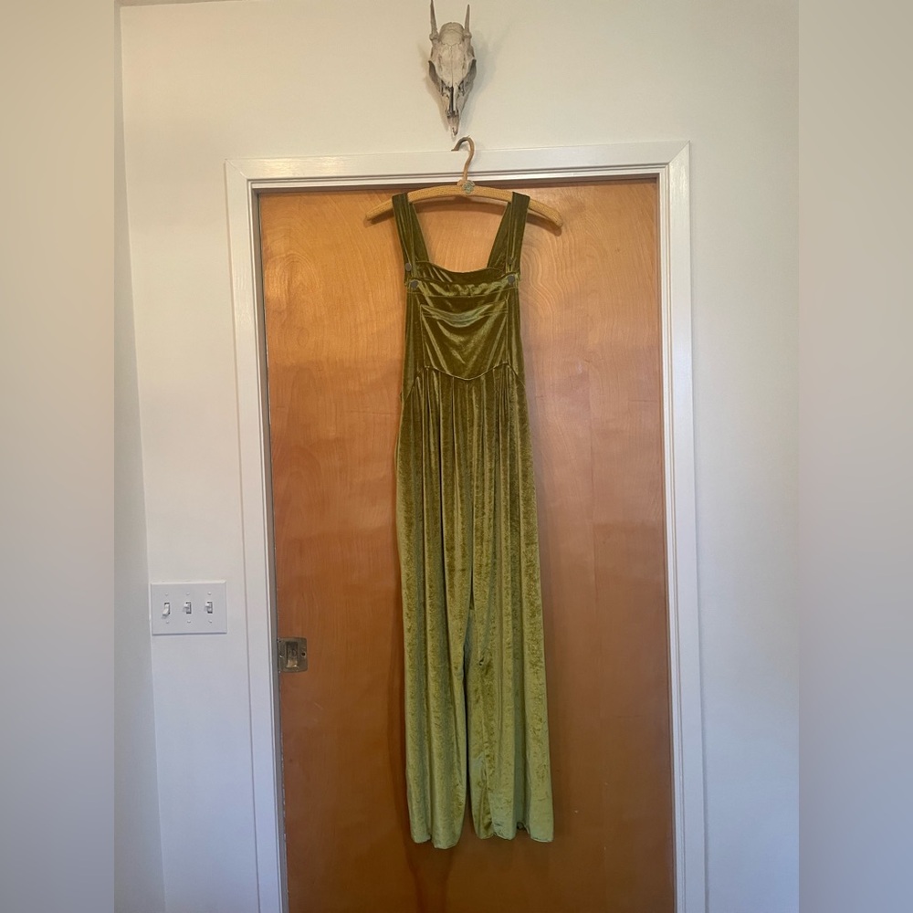 Chartreuse velour jumper/overalls!
What!?